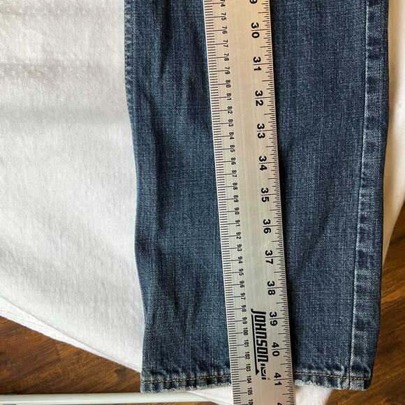 American Eagle Women Jeans size 30 / 34 Blue Straight Leg Mid Rise - Picture 3 of 11